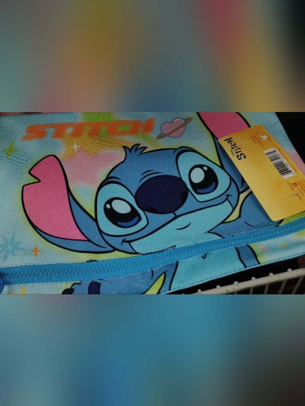 Disney Stitch Blue and Pink Character Zippered  Pouch